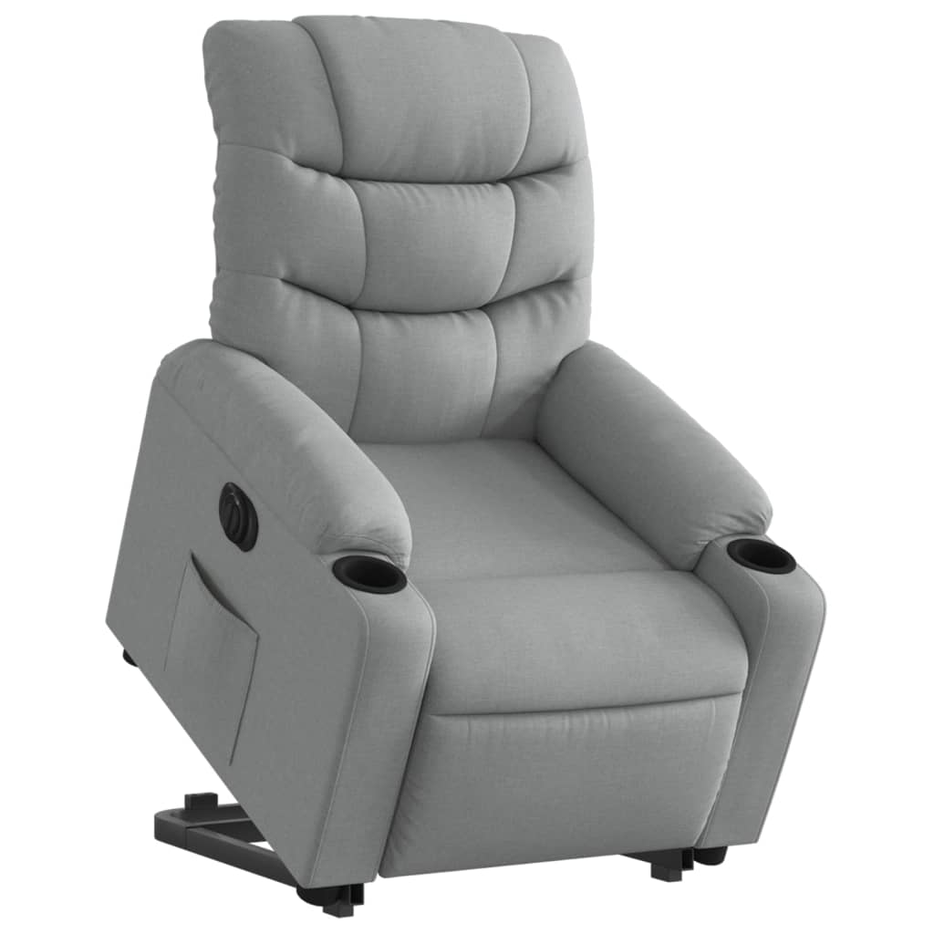 Fauteuil inclinable électrique gris clair tissu Fauteuils vidaXL   