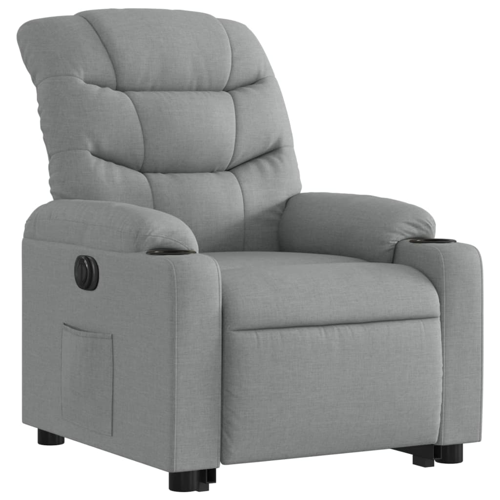 Fauteuil inclinable électrique gris clair tissu Fauteuils vidaXL   