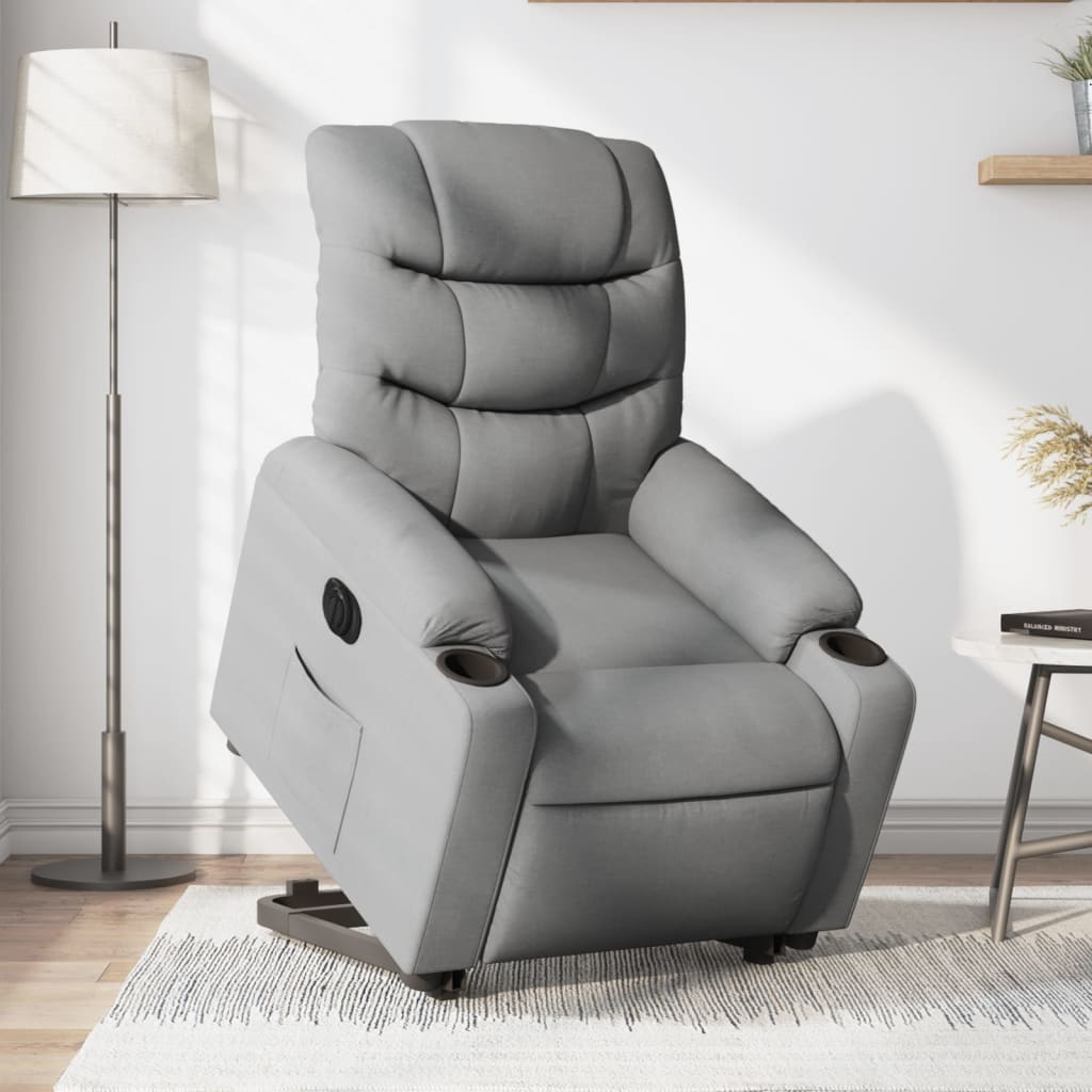 Fauteuil inclinable électrique gris clair tissu Fauteuils vidaXL   