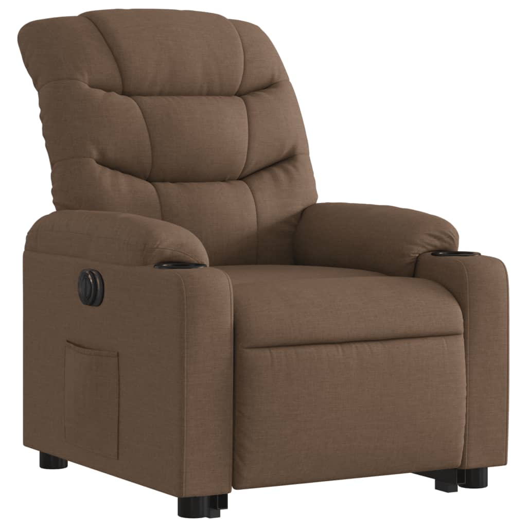 Fauteuil inclinable électrique marron tissu Fauteuils vidaXL   