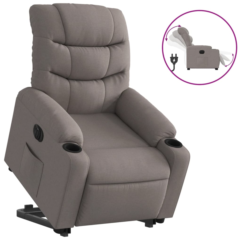 Fauteuil inclinable électrique taupe tissu Fauteuils vidaXL   