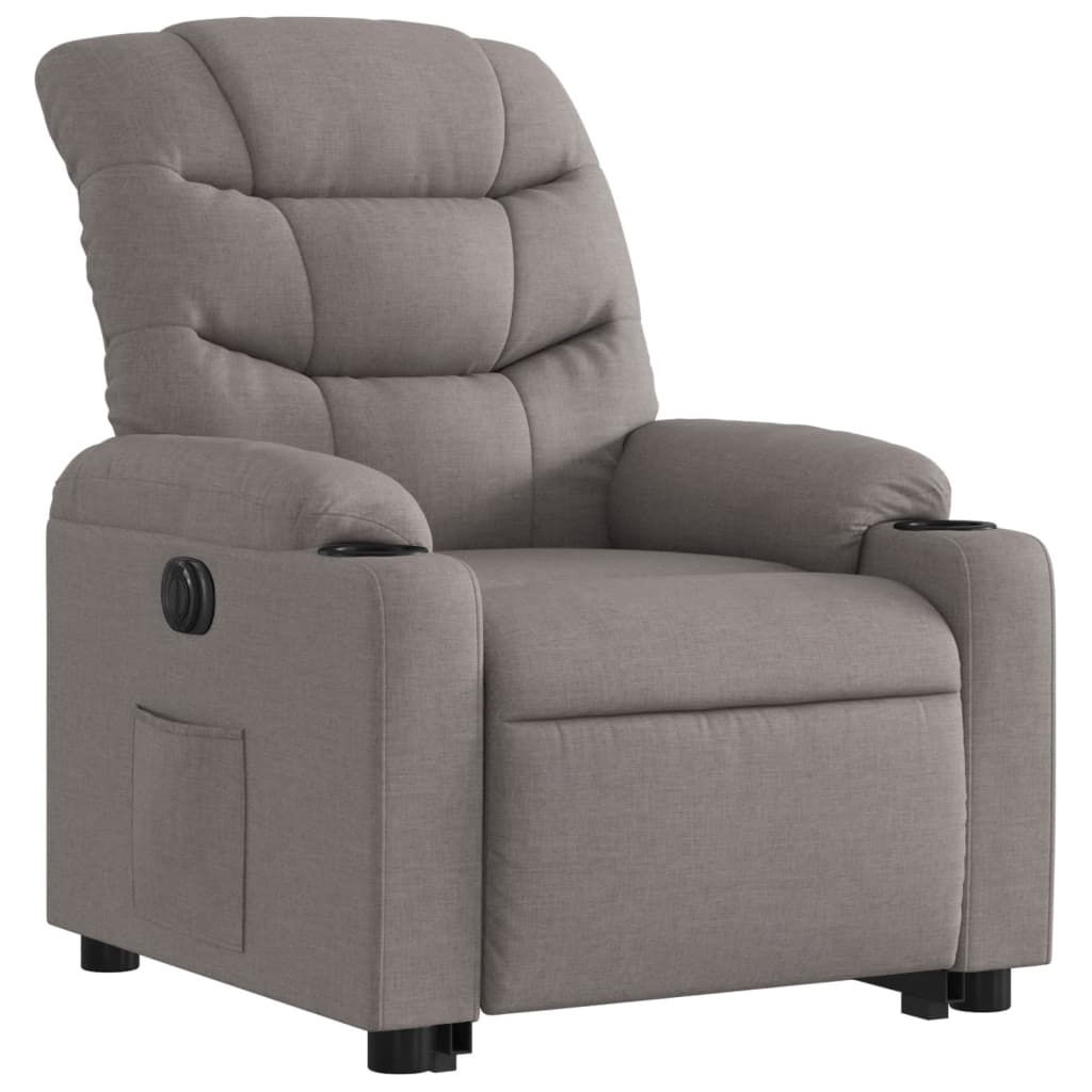 Fauteuil inclinable électrique taupe tissu Fauteuils vidaXL   