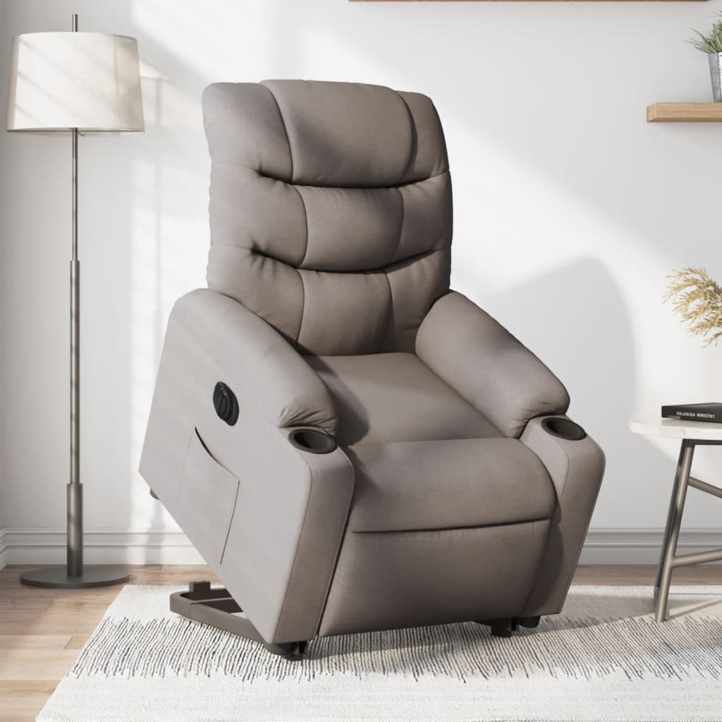 Fauteuil inclinable électrique taupe tissu Fauteuils vidaXL   