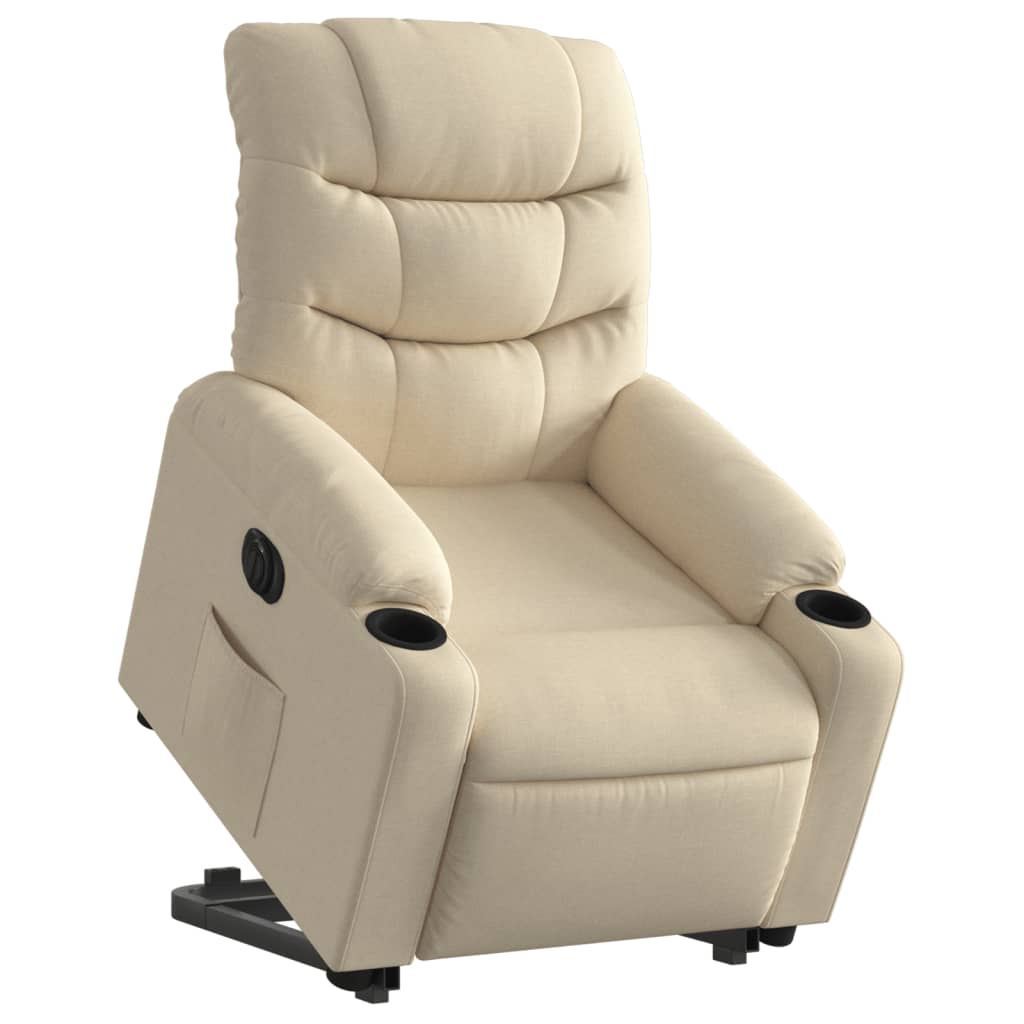 Fauteuil inclinable électrique crème tissu Fauteuils vidaXL   