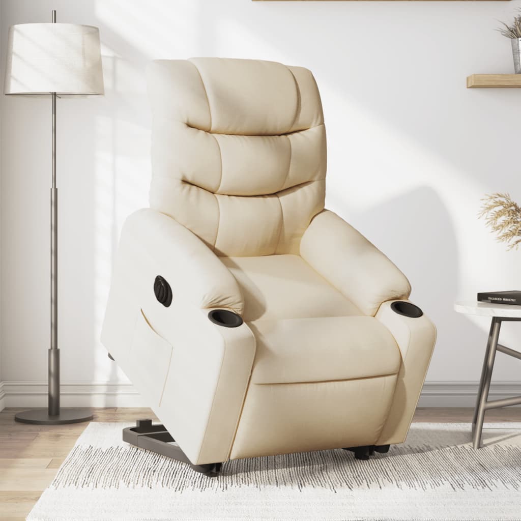 Fauteuil inclinable électrique crème tissu Fauteuils vidaXL   