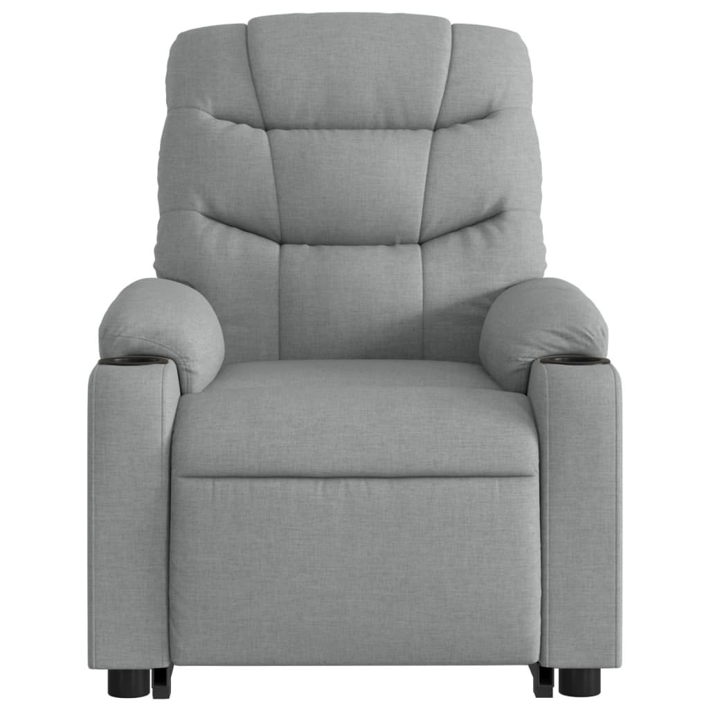 Fauteuil inclinable de massage électrique Gris clair Tissu Fauteuils vidaXL   