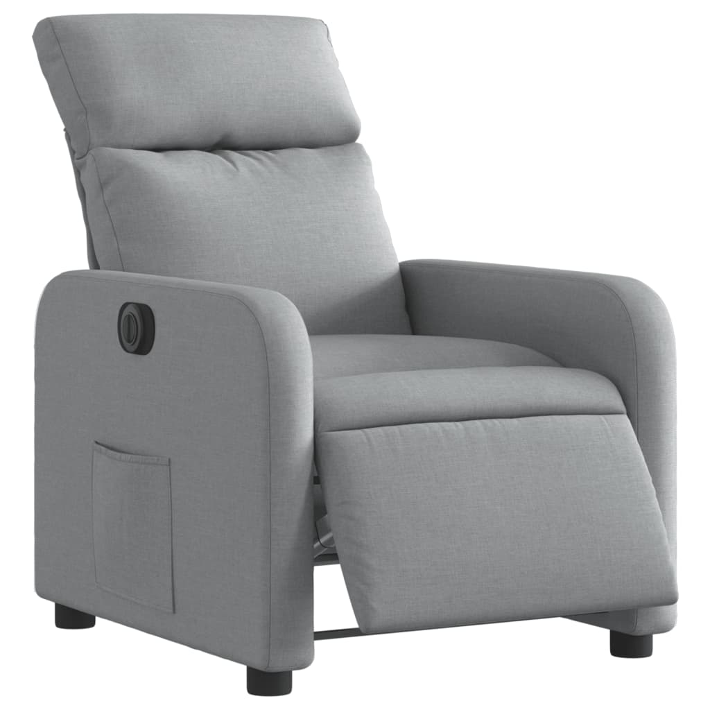 Fauteuil inclinable électrique Gris clair Tissu Fauteuils vidaXL   