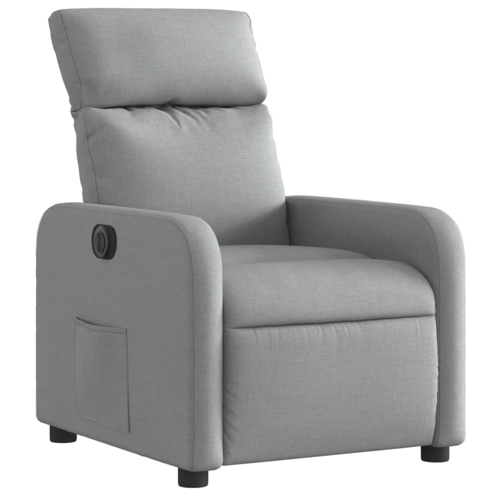 Fauteuil inclinable électrique Gris clair Tissu Fauteuils vidaXL   