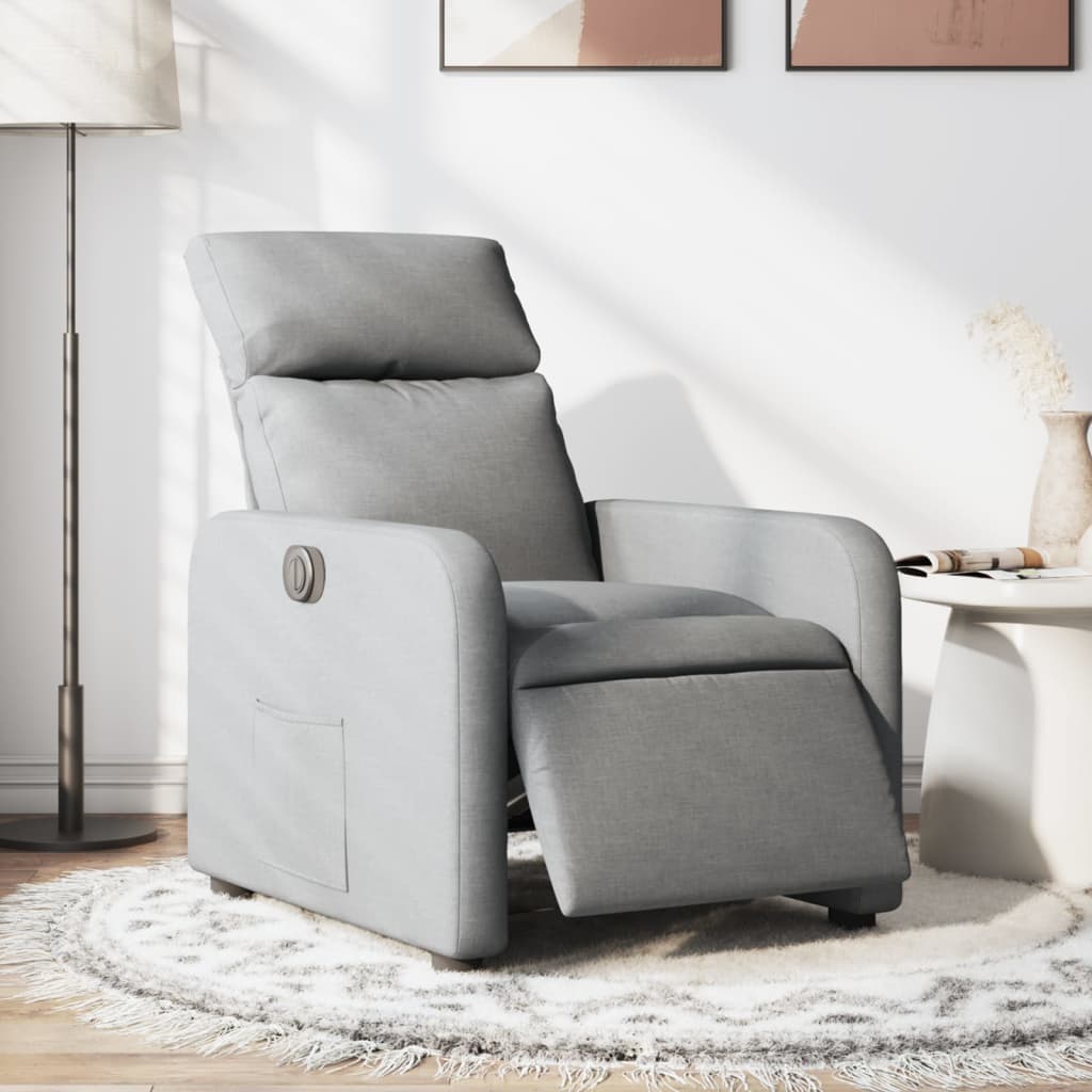 Fauteuil inclinable électrique Gris clair Tissu Fauteuils vidaXL   