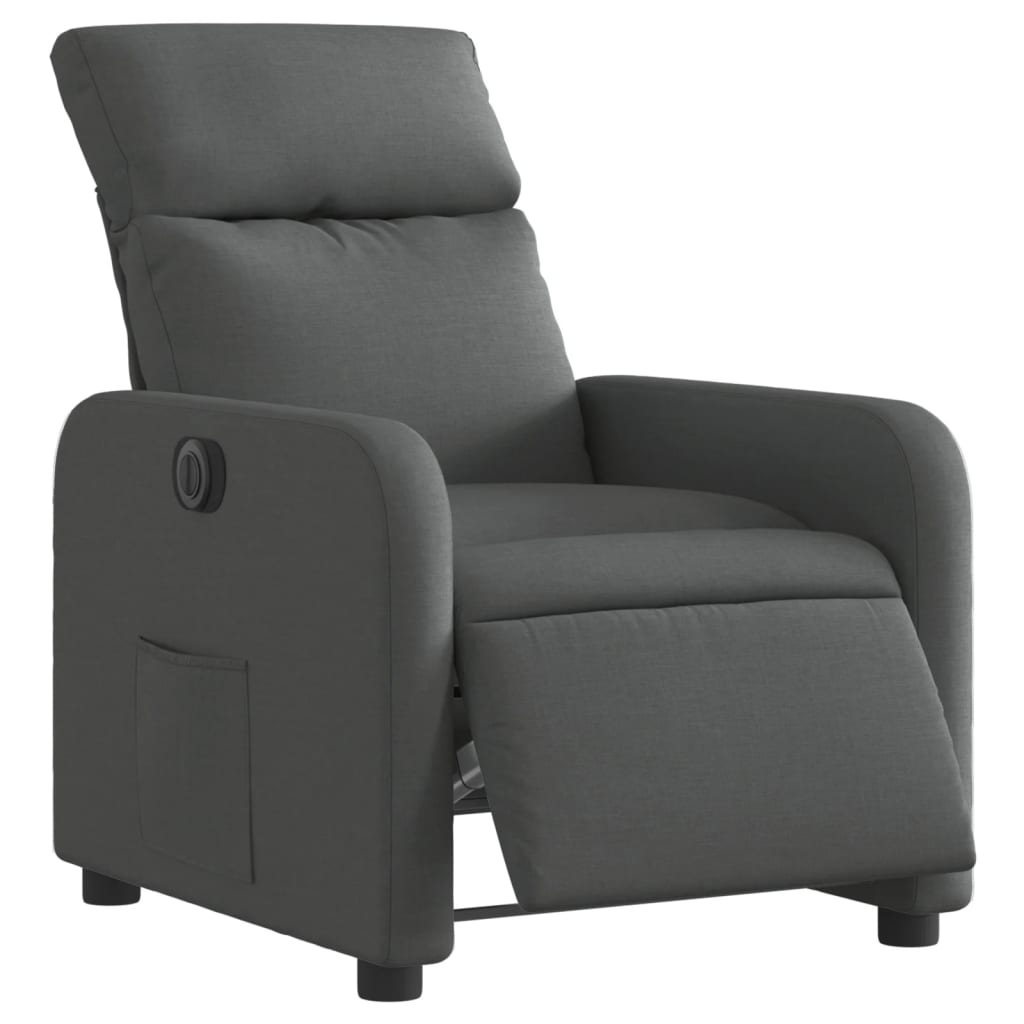 Fauteuil inclinable électrique Gris foncé Tissu Fauteuils vidaXL   