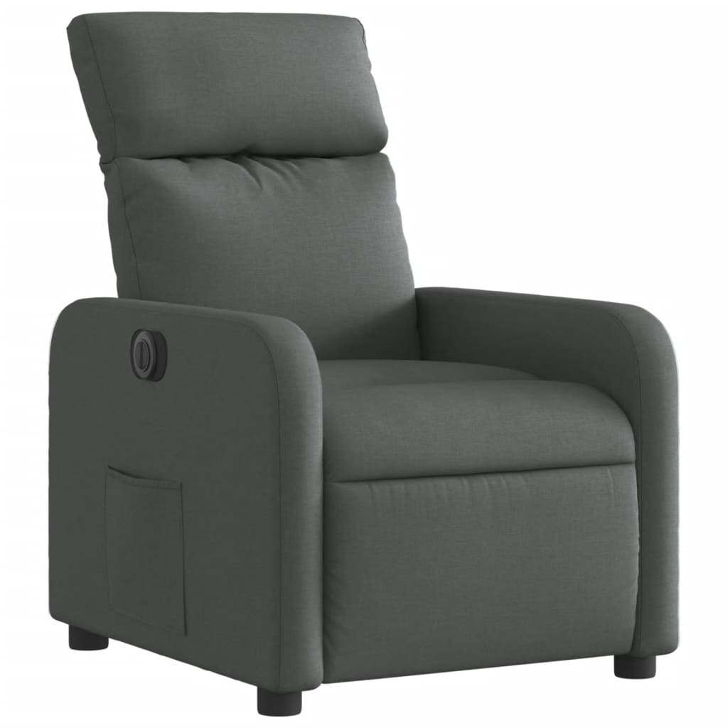 Fauteuil inclinable électrique Gris foncé Tissu Fauteuils vidaXL   