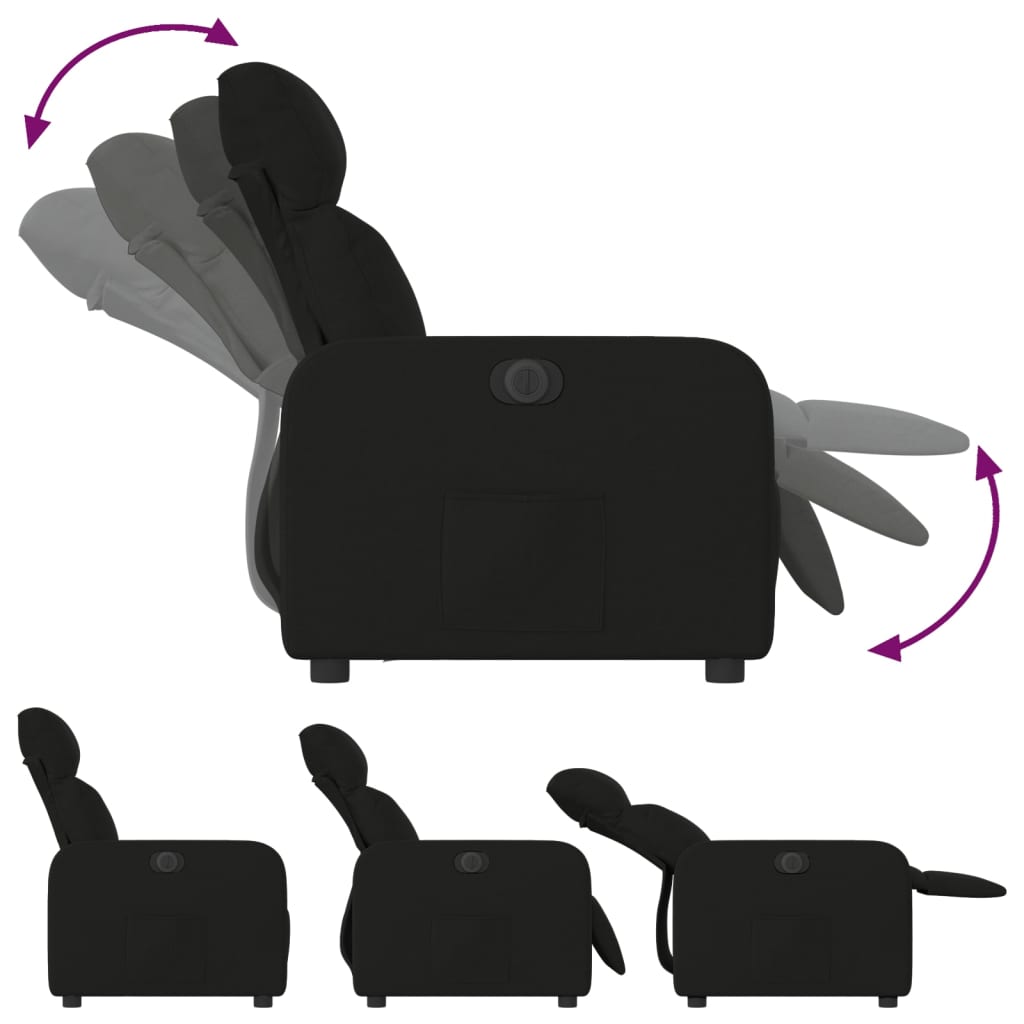 Fauteuil inclinable électrique Noir Tissu Fauteuils vidaXL   