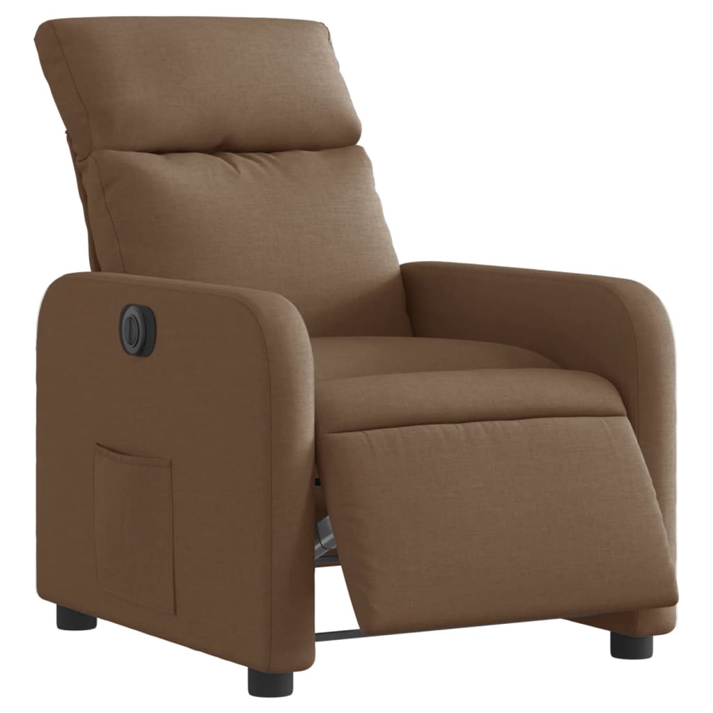 Fauteuil inclinable électrique Marron Tissu Fauteuils vidaXL   