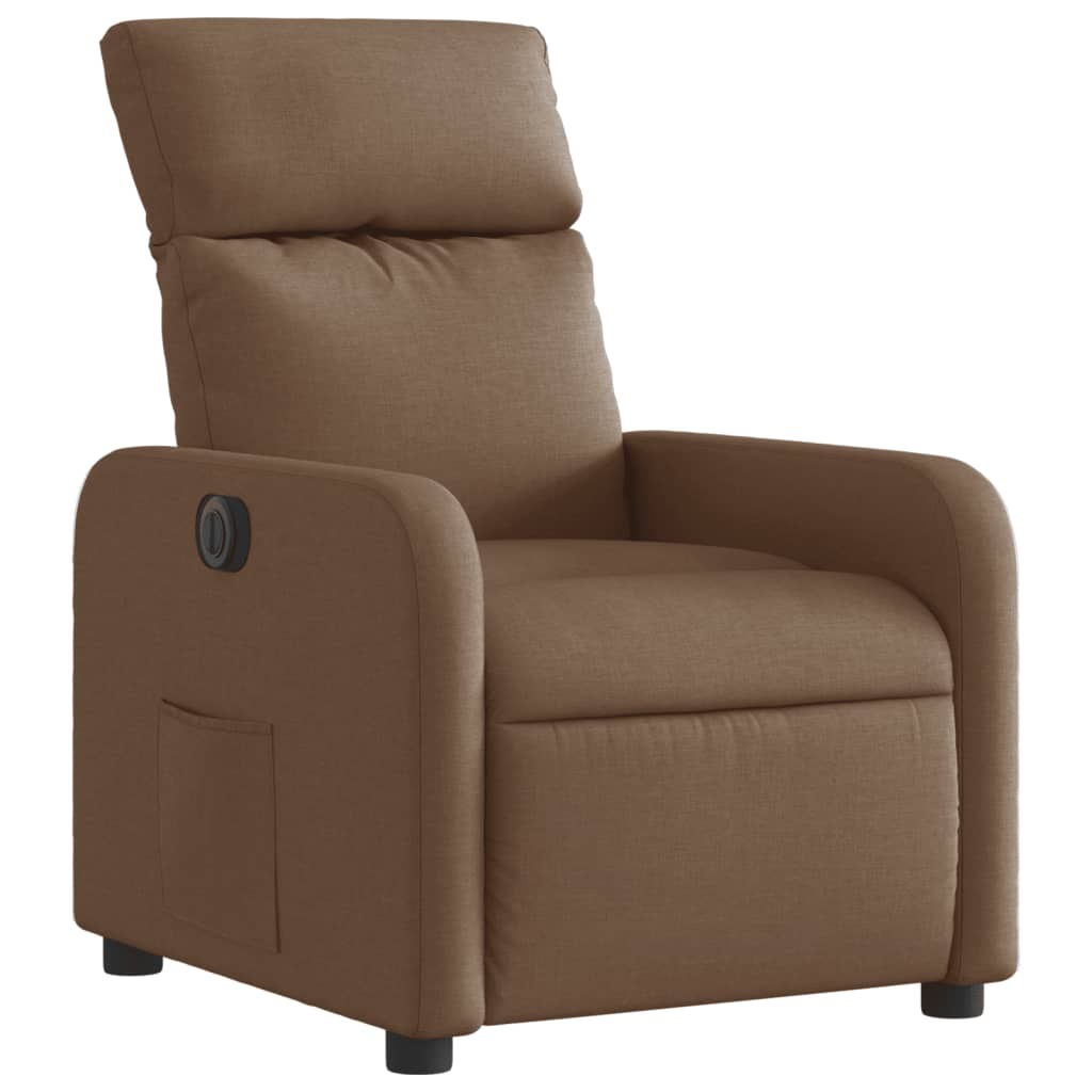 Fauteuil inclinable électrique Marron Tissu Fauteuils vidaXL   