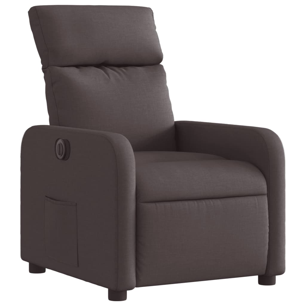 Fauteuil inclinable électrique Marron foncé Tissu Fauteuils vidaXL   