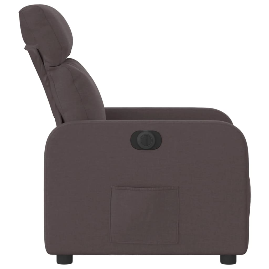 Fauteuil inclinable électrique Marron foncé Tissu Fauteuils vidaXL   