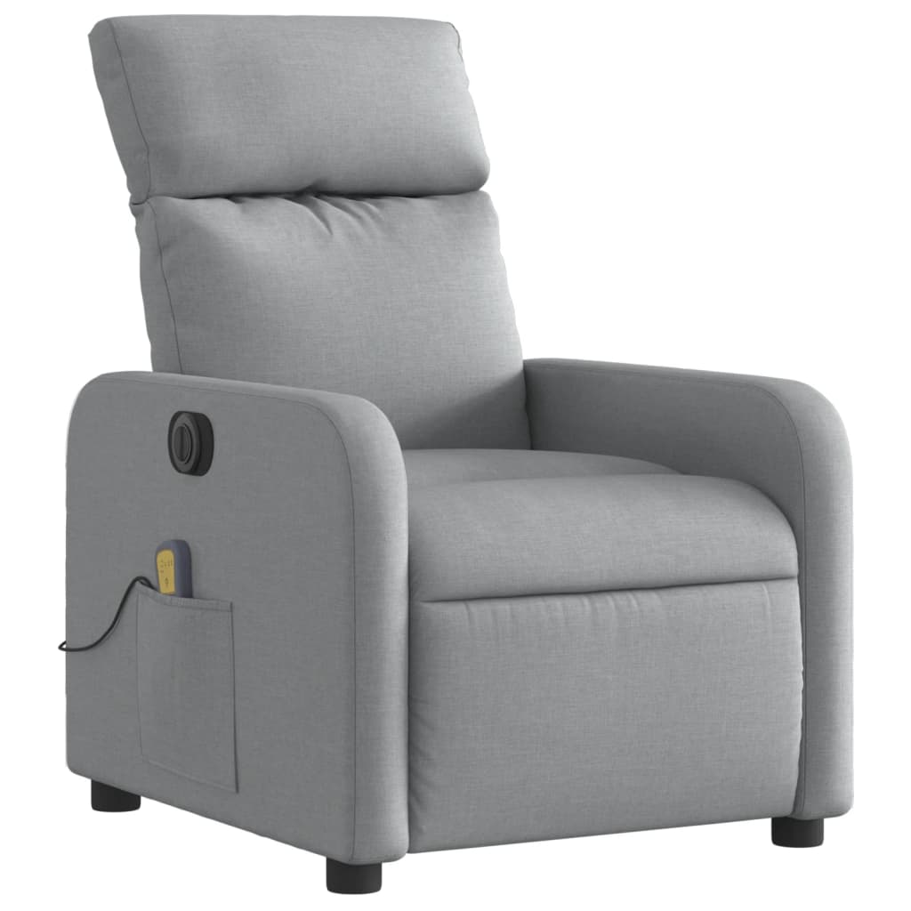 Fauteuil de massage inclinable électrique gris clair tissu Fauteuils vidaXL   