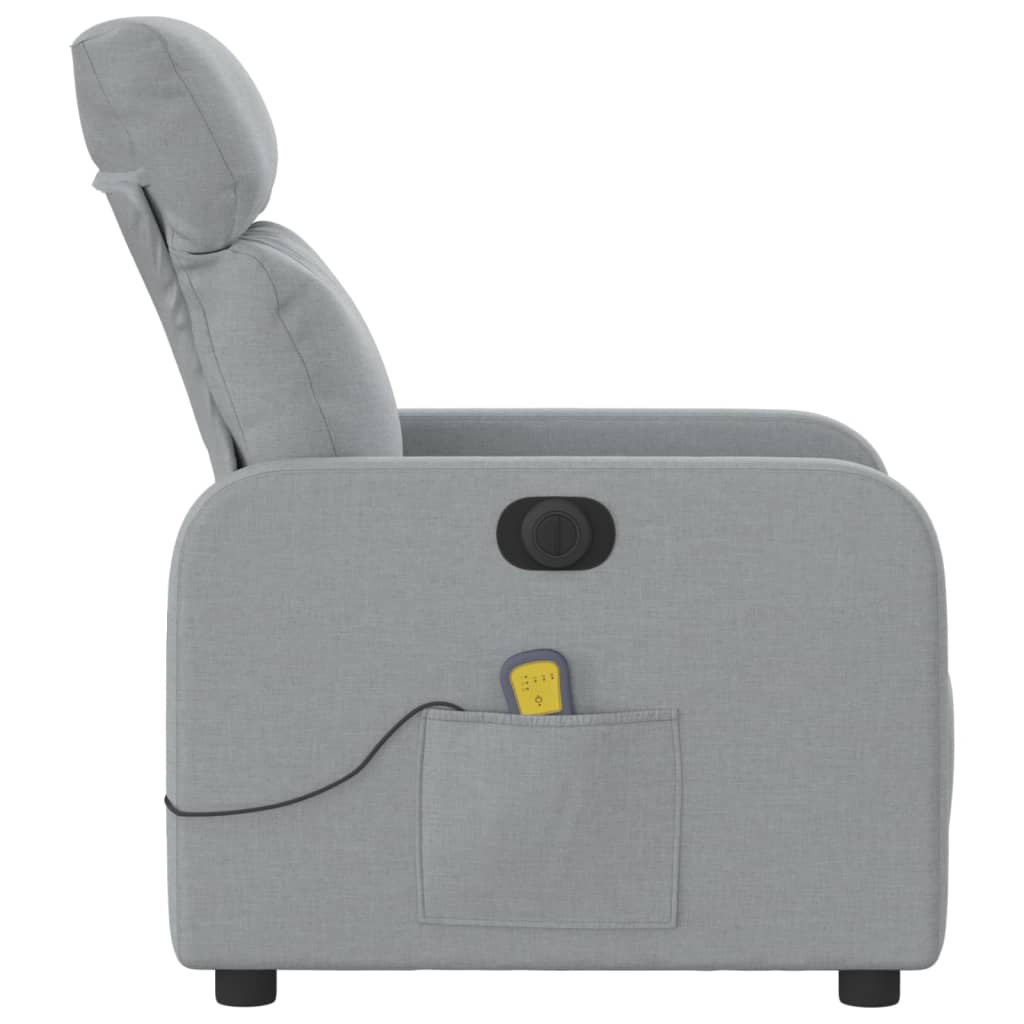 Fauteuil de massage inclinable électrique gris clair tissu Fauteuils vidaXL   