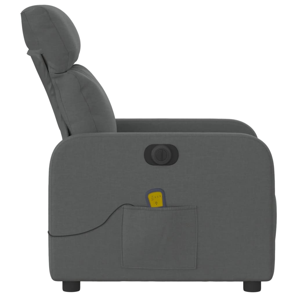 Fauteuil inclinable de massage électrique gris foncé tissu Fauteuils vidaXL   