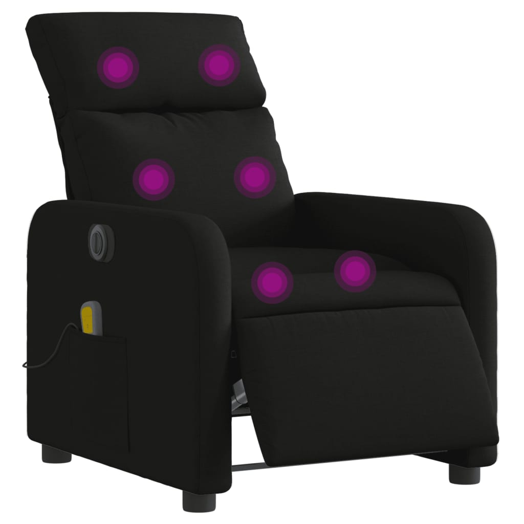 Fauteuil de massage inclinable électrique Noir Tissu Fauteuils vidaXL   