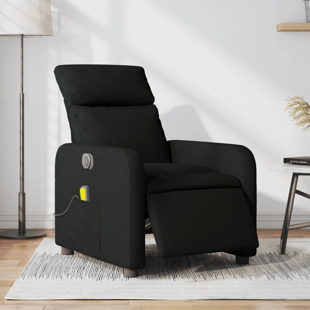 Fauteuil de massage inclinable électrique Noir Tissu Fauteuils vidaXL   