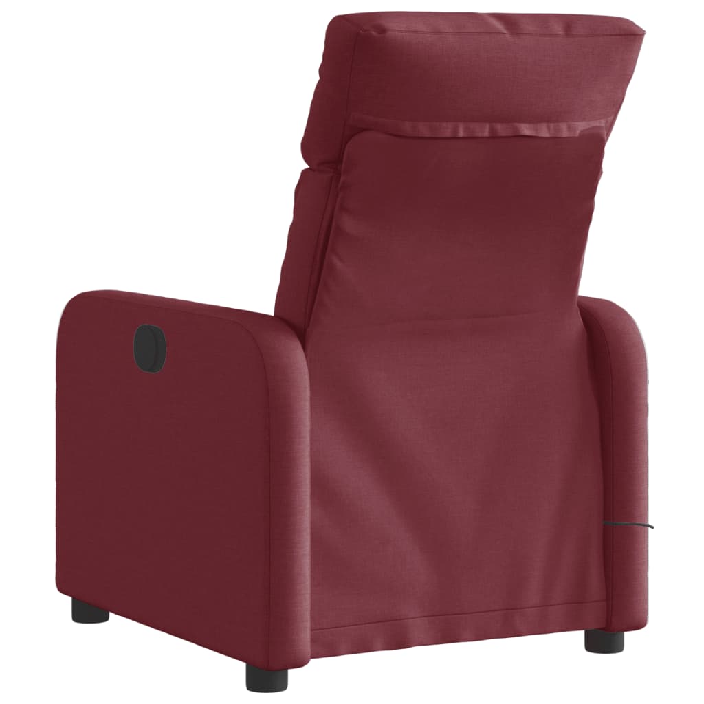 Fauteuil de massage inclinable électrique Rouge bordeaux Tissu Fauteuils vidaXL   