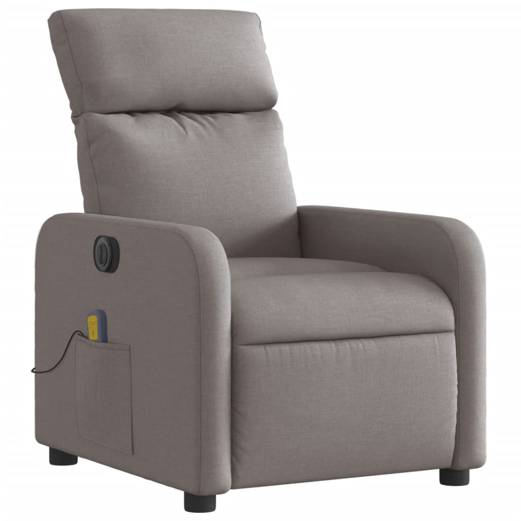 Fauteuil de massage inclinable électrique Taupe Tissu Fauteuils vidaXL   