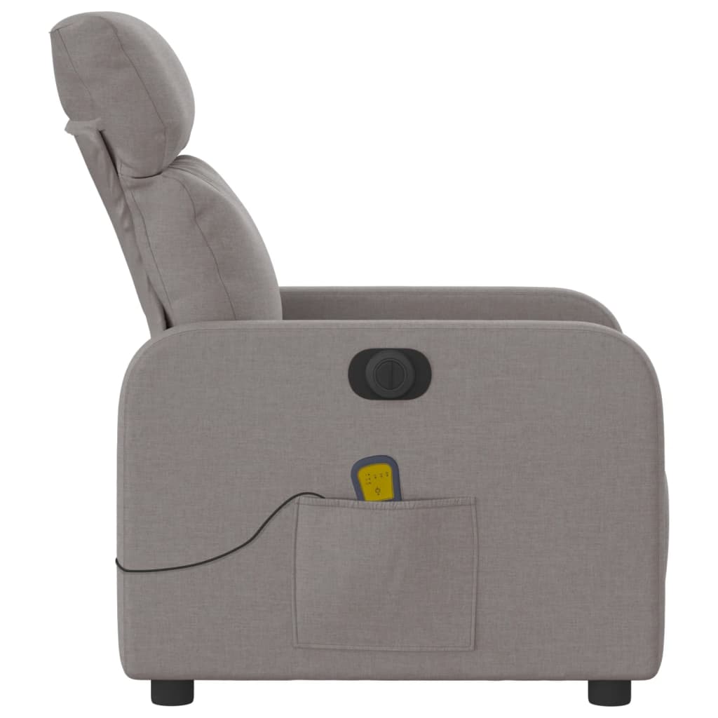 Fauteuil de massage inclinable électrique Taupe Tissu Fauteuils vidaXL   