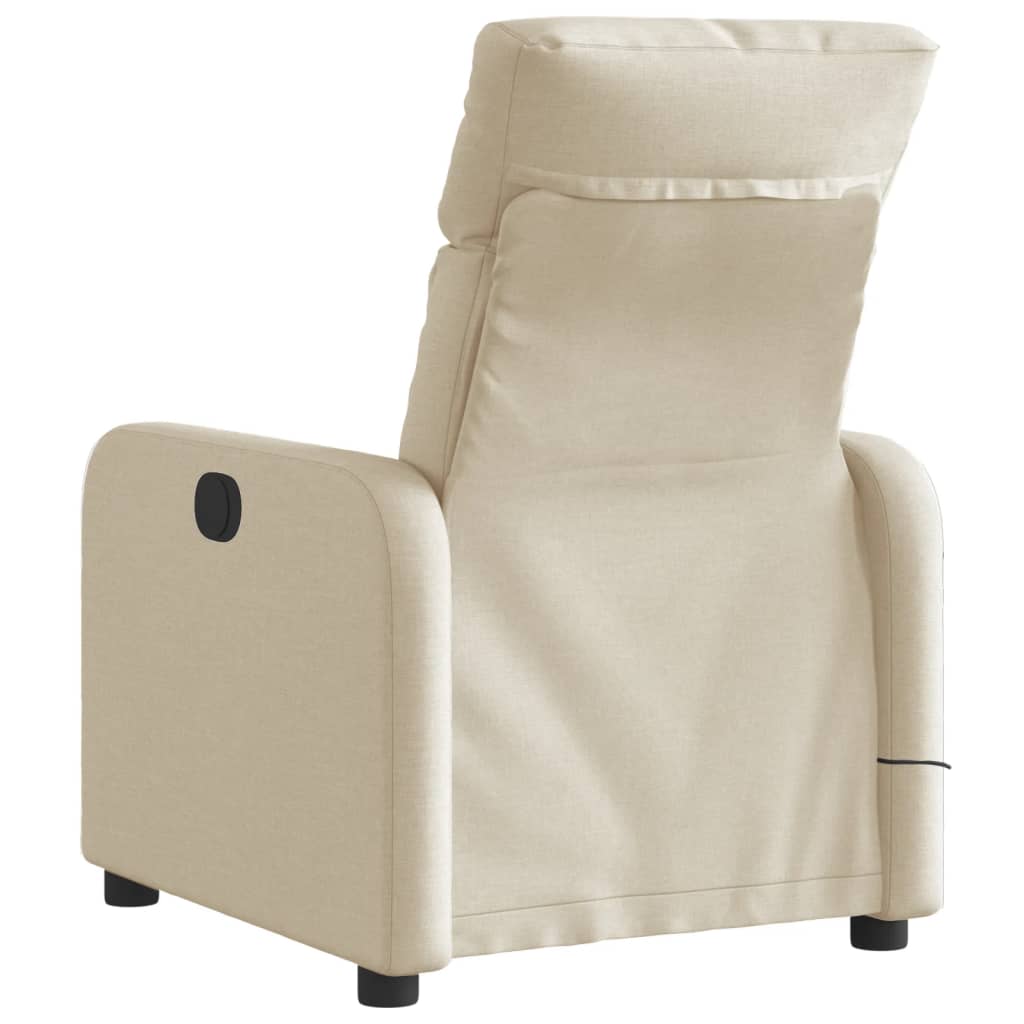 Fauteuil inclinable de massage électrique crème tissu Fauteuils vidaXL   