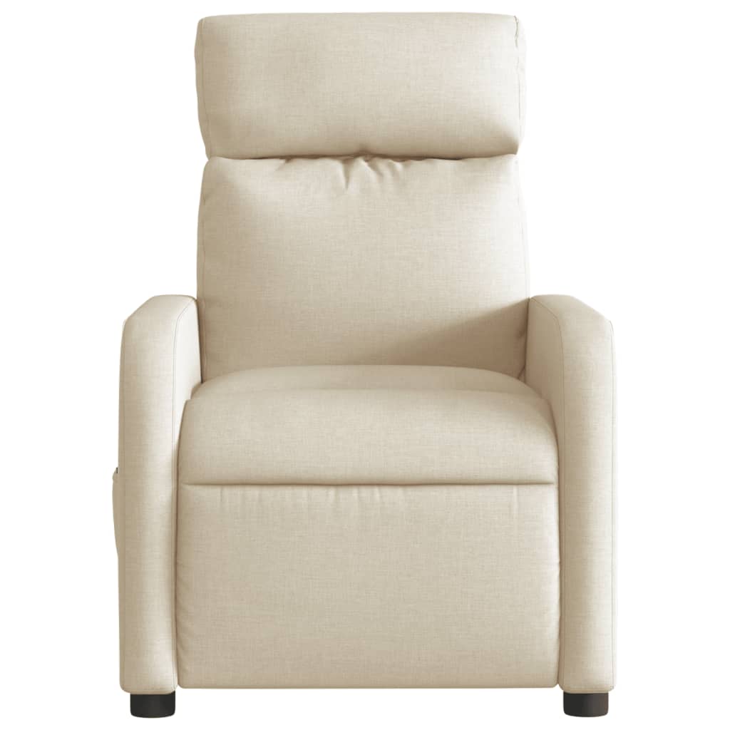 Fauteuil inclinable de massage électrique crème tissu Fauteuils vidaXL   