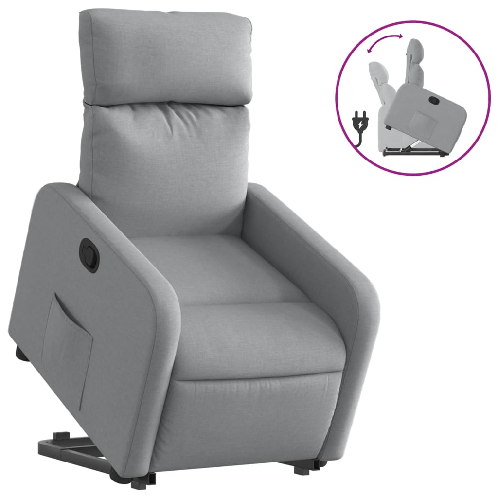 Fauteuil inclinable Gris clair Tissu Fauteuils vidaXL   