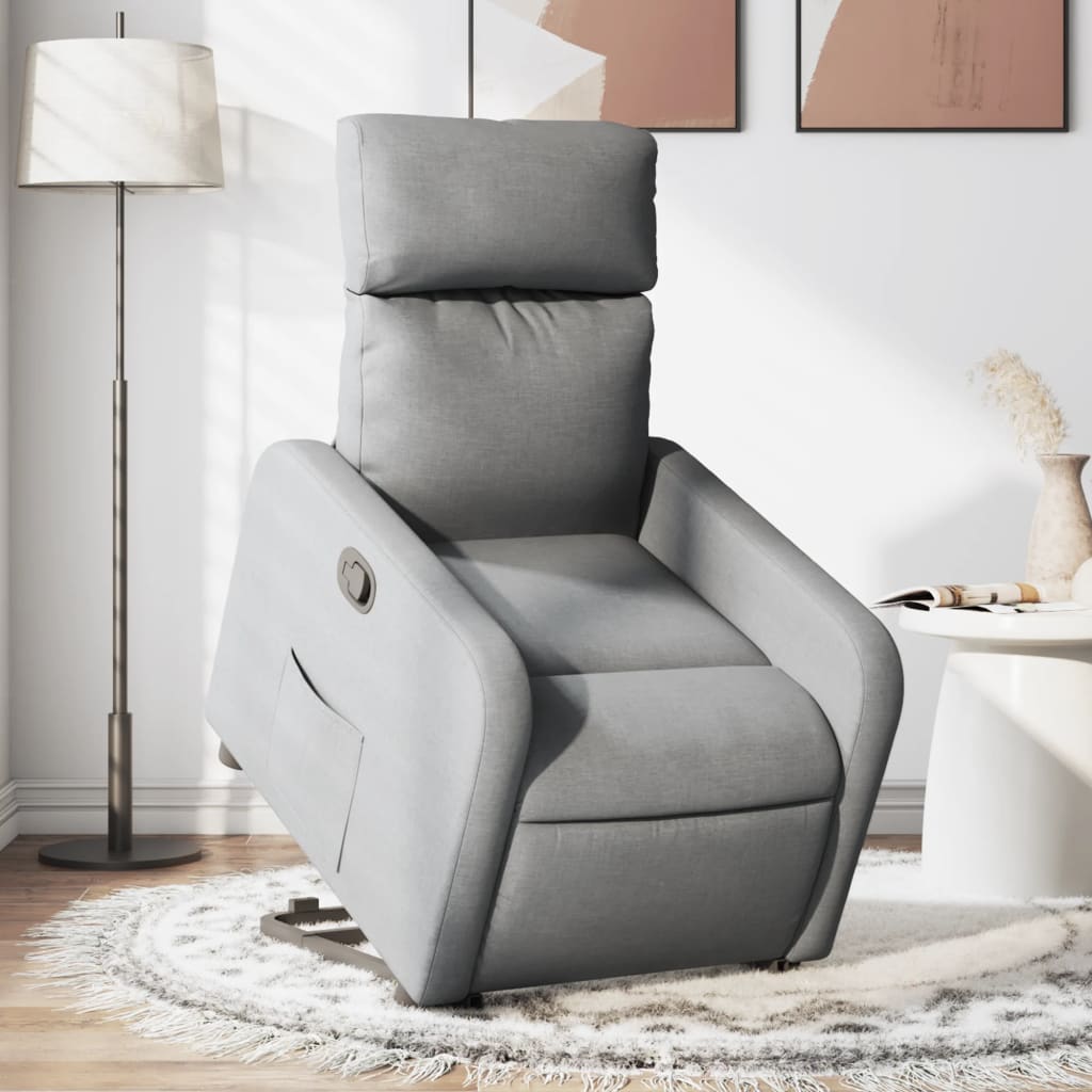 Fauteuil inclinable Gris clair Tissu Fauteuils vidaXL   