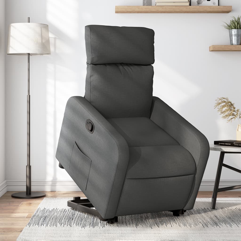 Fauteuil inclinable Gris foncé Tissu Fauteuils vidaXL   