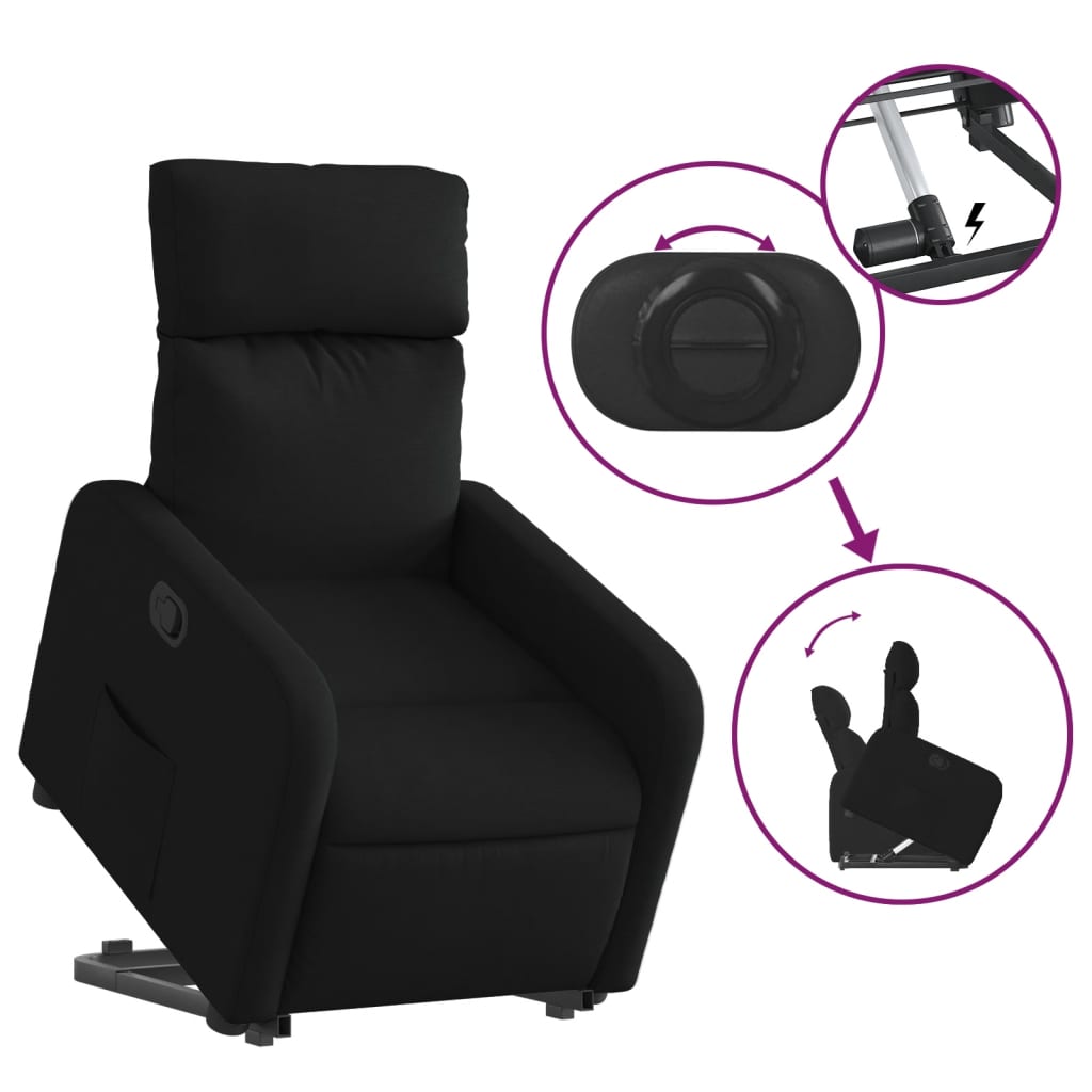 Fauteuil inclinable noir tissu Fauteuils vidaXL   