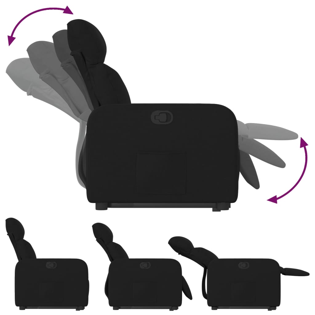 Fauteuil inclinable noir tissu Fauteuils vidaXL   