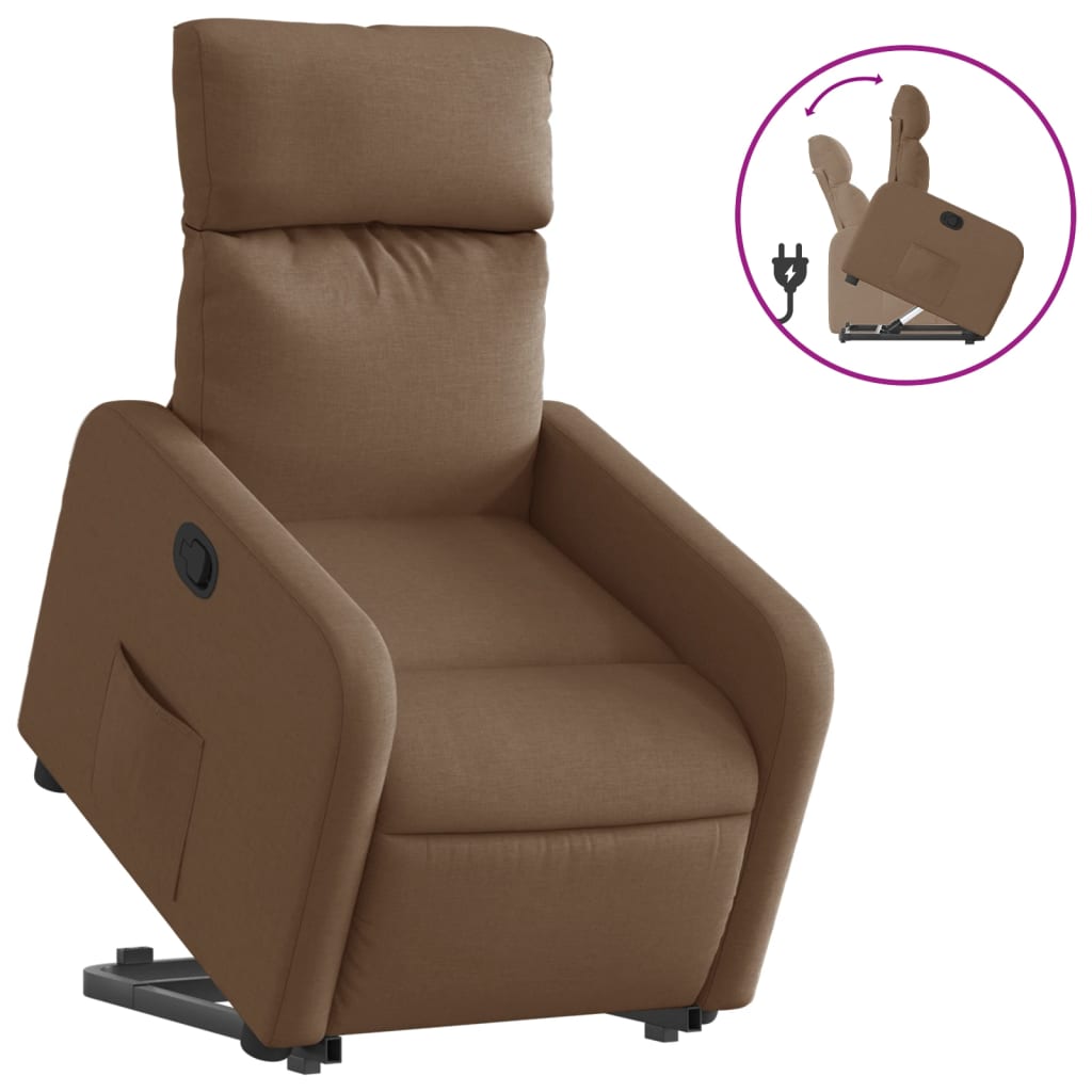 Fauteuil inclinable Marron Tissu Fauteuils vidaXL   