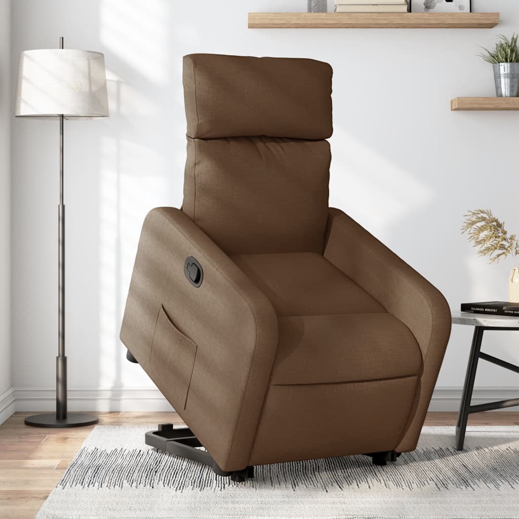 Fauteuil inclinable Marron Tissu Fauteuils vidaXL   