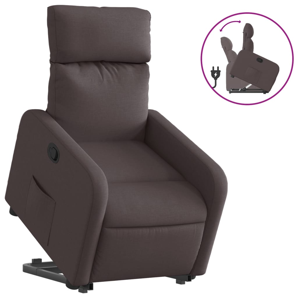 Fauteuil inclinable marron foncé tissu Fauteuils vidaXL   