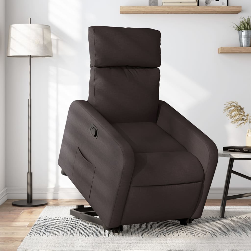 Fauteuil inclinable marron foncé tissu Fauteuils vidaXL   