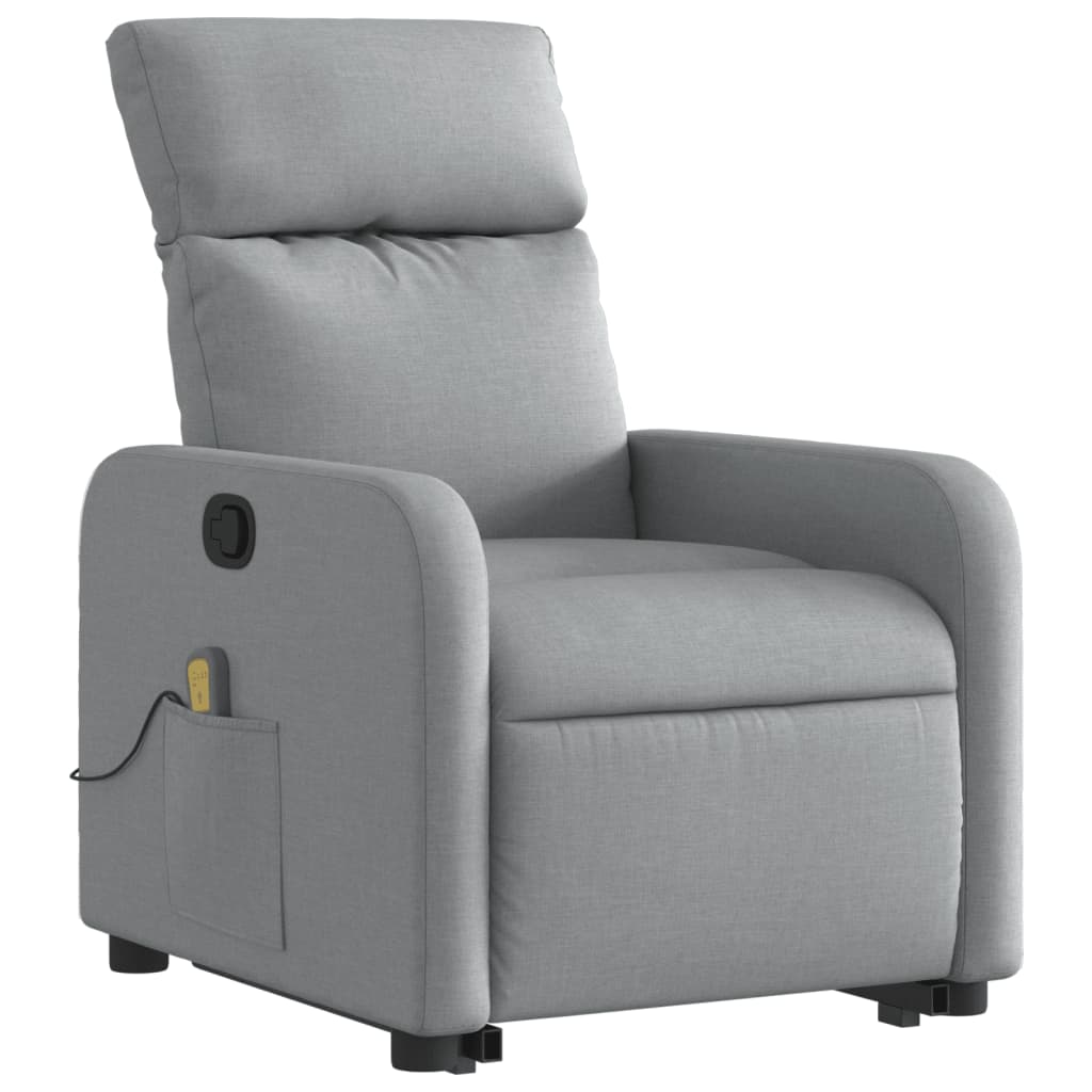 Fauteuil de massage inclinable Gris clair Tissu Fauteuils vidaXL   