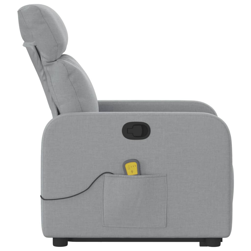 Fauteuil de massage inclinable Gris clair Tissu Fauteuils vidaXL   