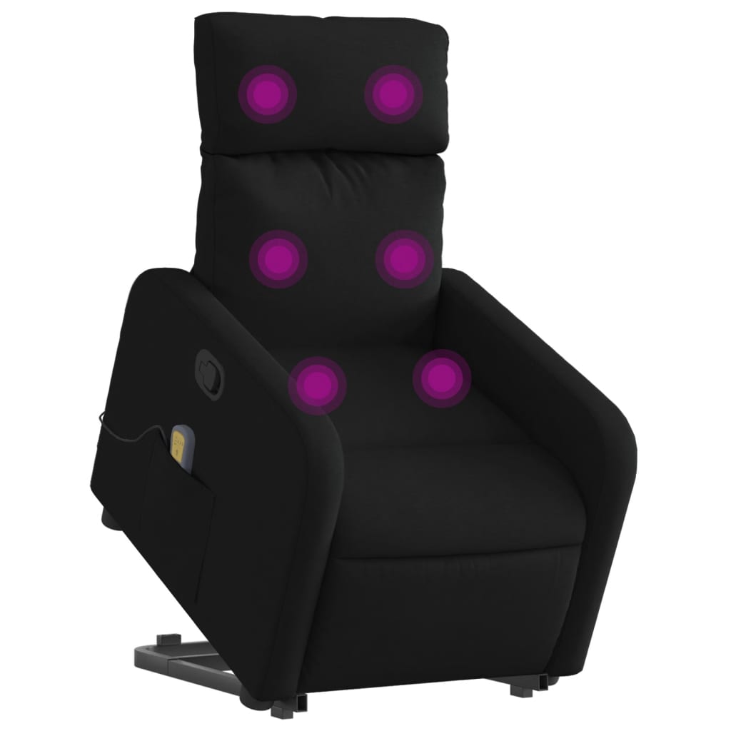 Fauteuil de massage inclinable Noir Tissu Fauteuils vidaXL   