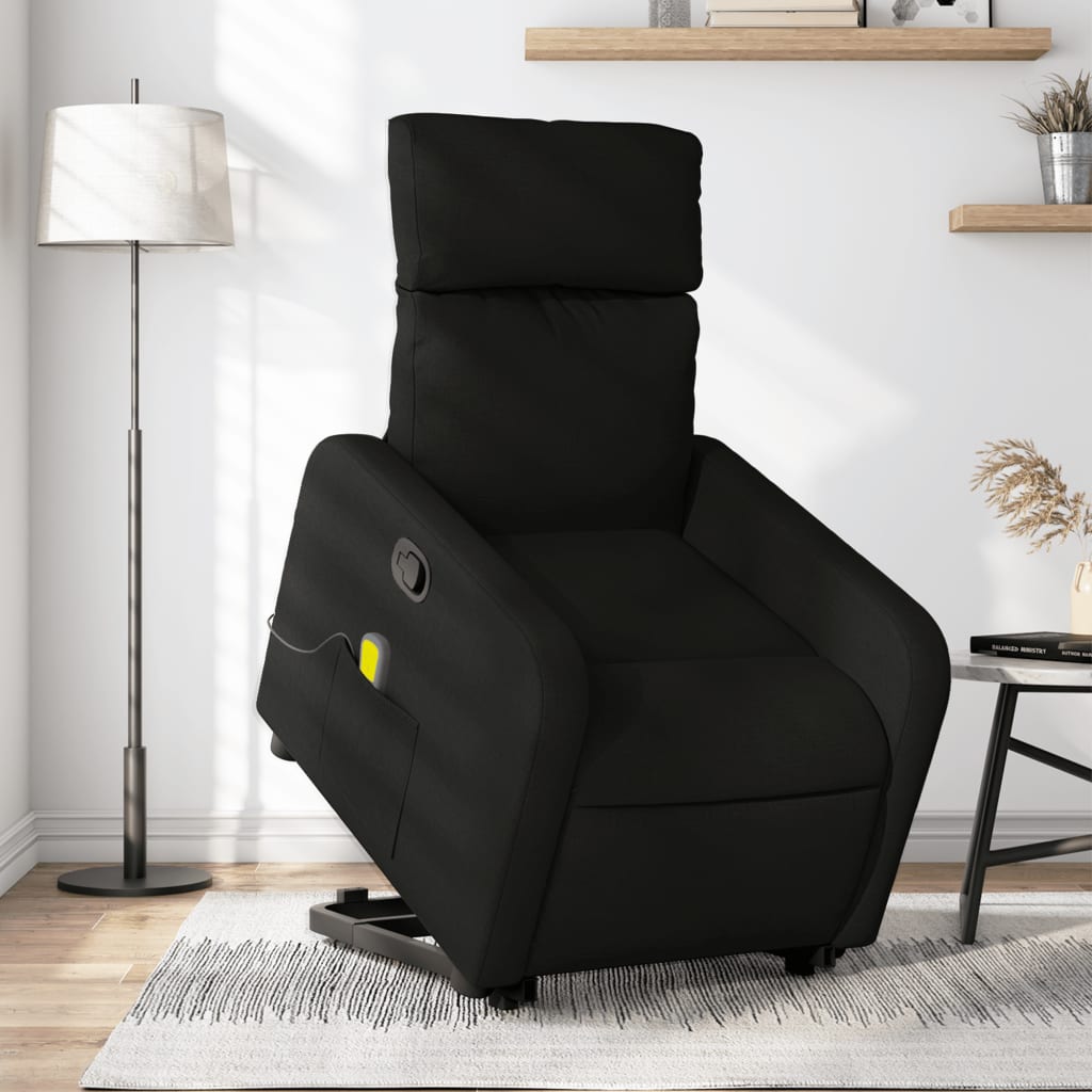 Fauteuil de massage inclinable Noir Tissu Fauteuils vidaXL   