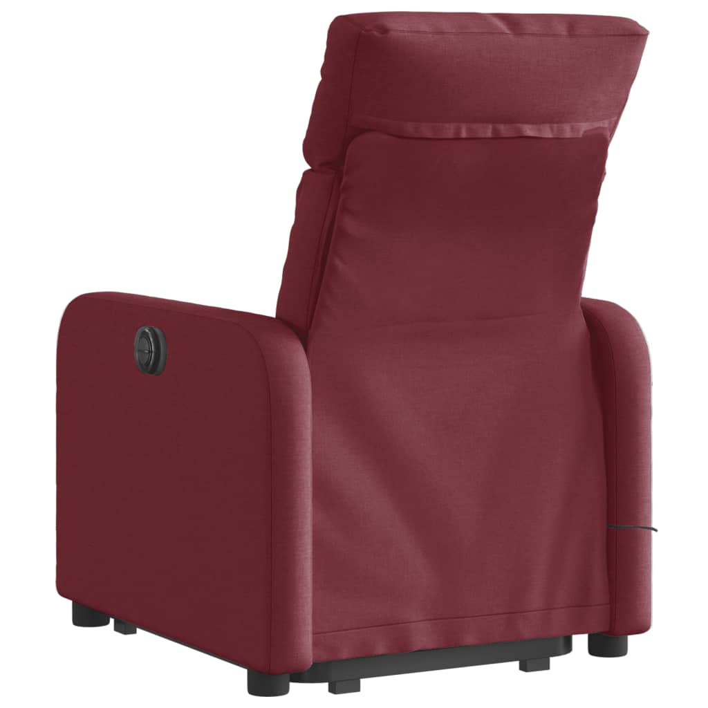 Fauteuil inclinable de massage Rouge bordeaux Tissu Fauteuils vidaXL   