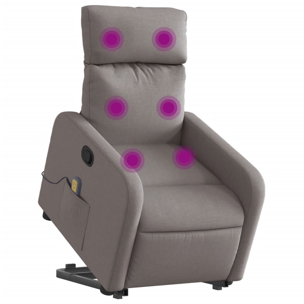 Fauteuil inclinable de massage Taupe Tissu Fauteuils vidaXL   