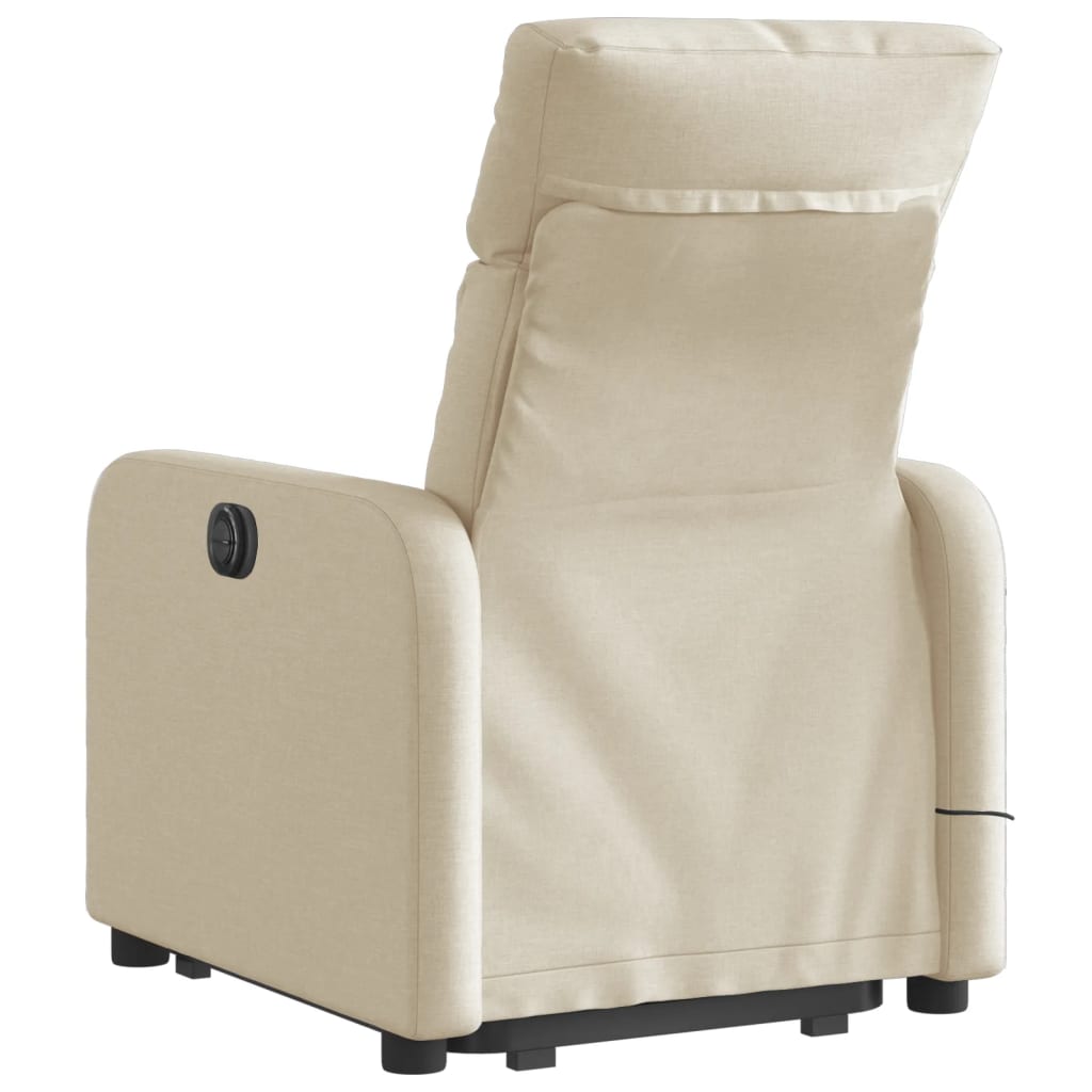 Fauteuil inclinable de massage Crème Tissu Fauteuils vidaXL   