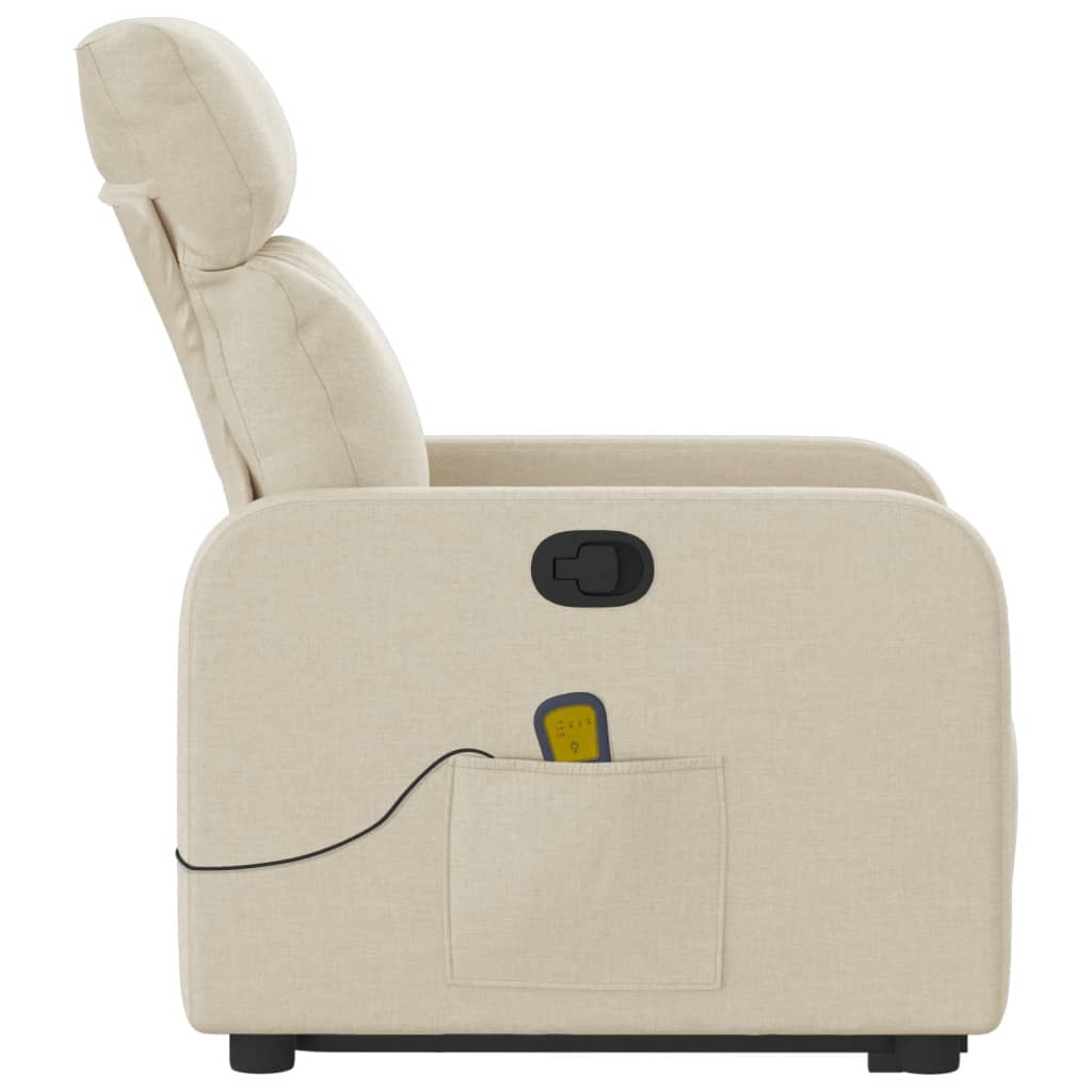 Fauteuil inclinable de massage Crème Tissu Fauteuils vidaXL   