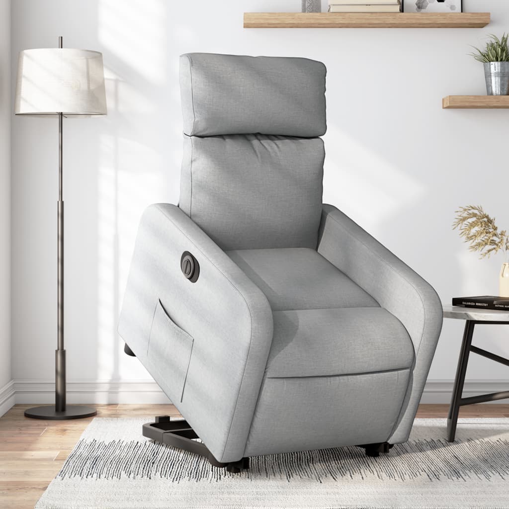 Fauteuil inclinable électrique gris clair tissu Fauteuils vidaXL   