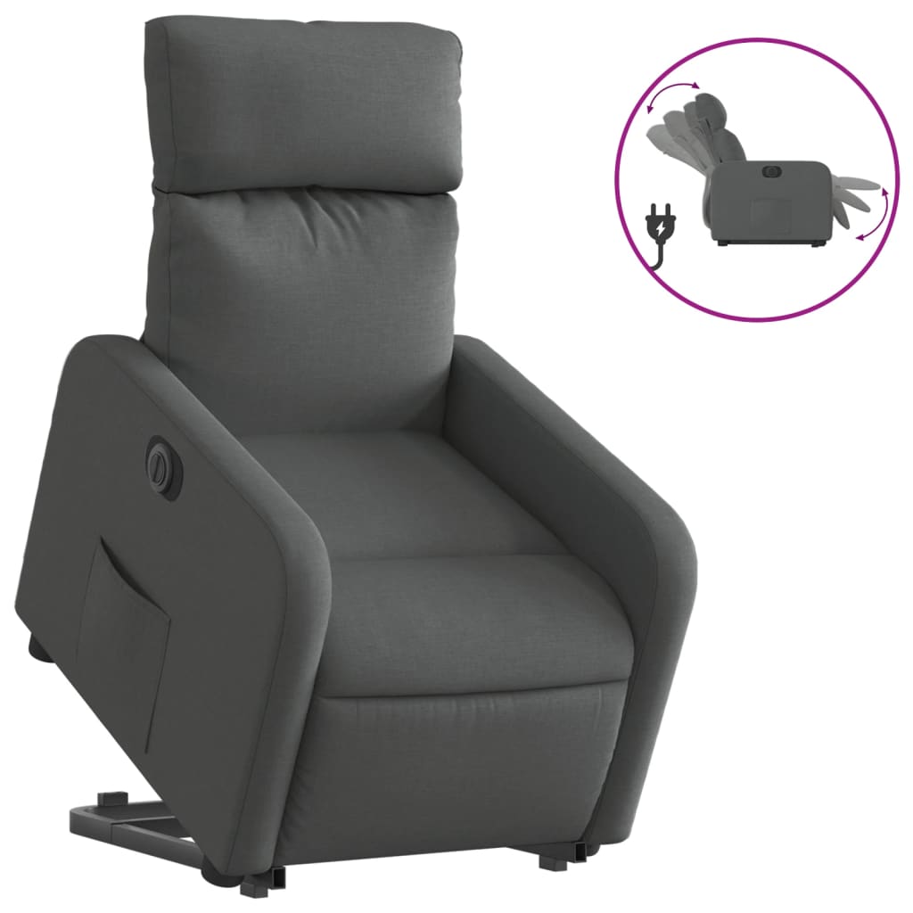 Fauteuil inclinable électrique gris foncé tissu Fauteuils vidaXL   