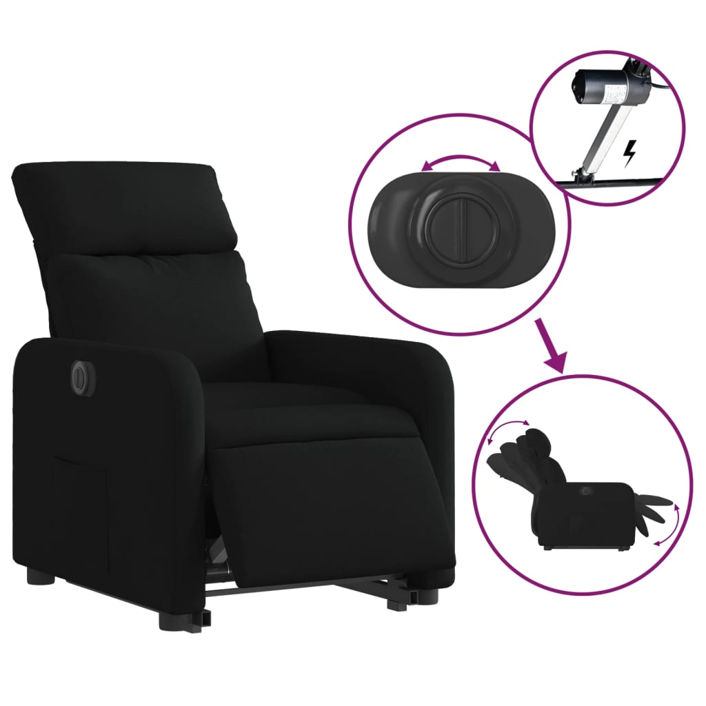 Fauteuil inclinable électrique noir tissu Fauteuils vidaXL   